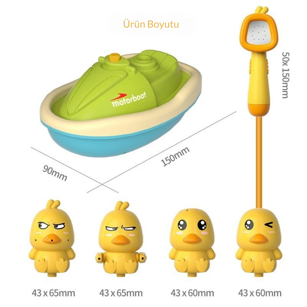 DuckBath™-Sevimli Ördeklerle Işıltılı Banyo Macerası – Otomatik Su Spreyli, Kaymaz Tekne!