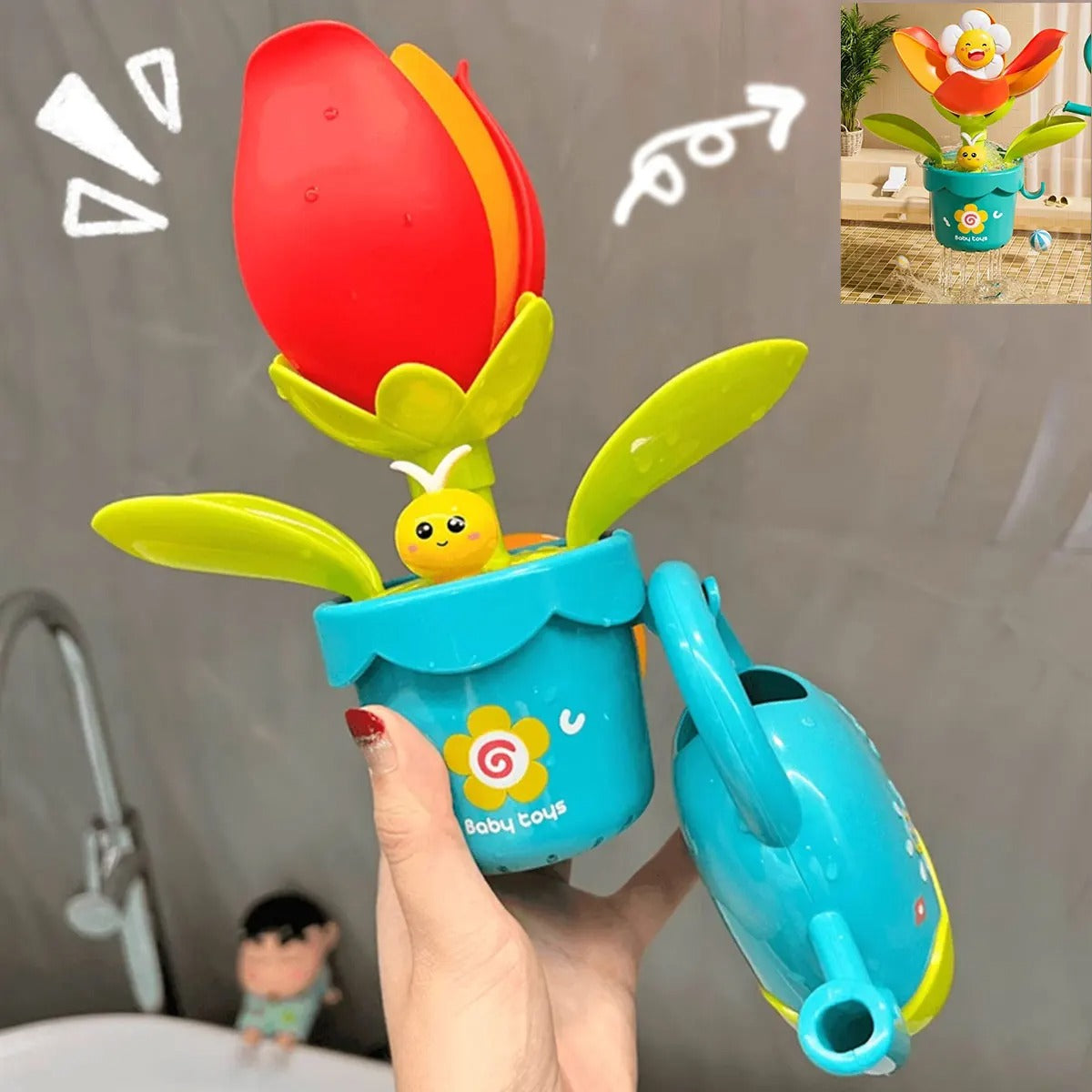 Dönen Su Çarklı Banyo Oyuncağı – Ördek, Çiçek, Seçenekli!