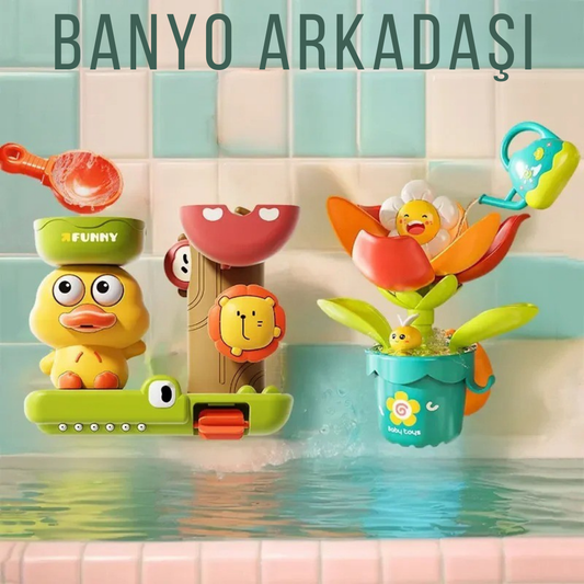 Dönen Su Çarklı Banyo Oyuncağı – Ördek, Çiçek, Seçenekli!