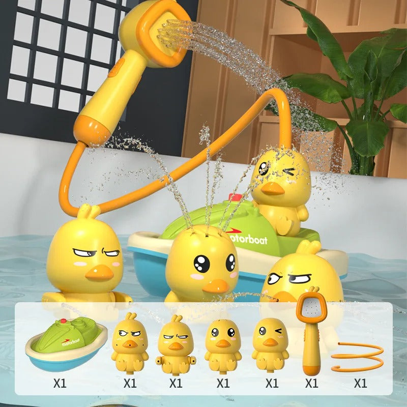 DuckBath™-Sevimli Ördeklerle Işıltılı Banyo Macerası – Otomatik Su Spreyli, Kaymaz Tekne!